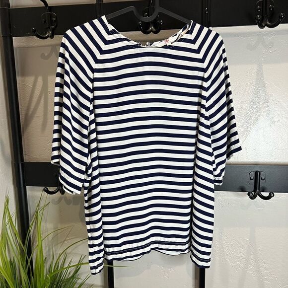 Levi’s blouse blue white stripes oversized size small - Picture 3 of 11